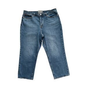 Levi’s Premium Wedgie Straight Jeans 16W Medium Wash Raw Hem Crop